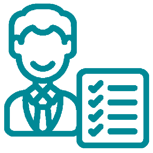 Person with checklist icon.